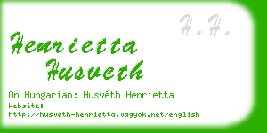 henrietta husveth business card